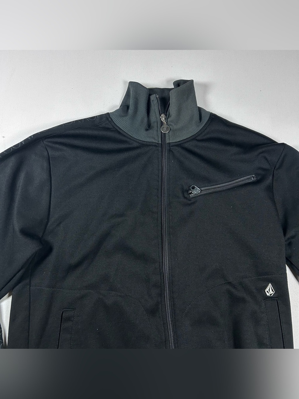 Volcom V Line Debaser Track Jacket Black Men's Large Full Zip Vintage Y2k